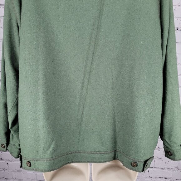 VTG C.A. Sport Green 100% Silk Lightweight Buttoned Lined Jacket Safari Large L - Picture 9 of 16